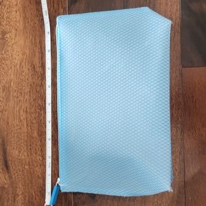 NWOT blue zip up makeup bag